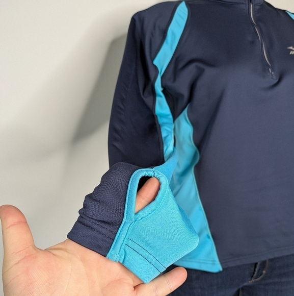 ✨3/$15 Mizuno blue 1/3 zip long sleeve pullover M - Picture 4 of 9